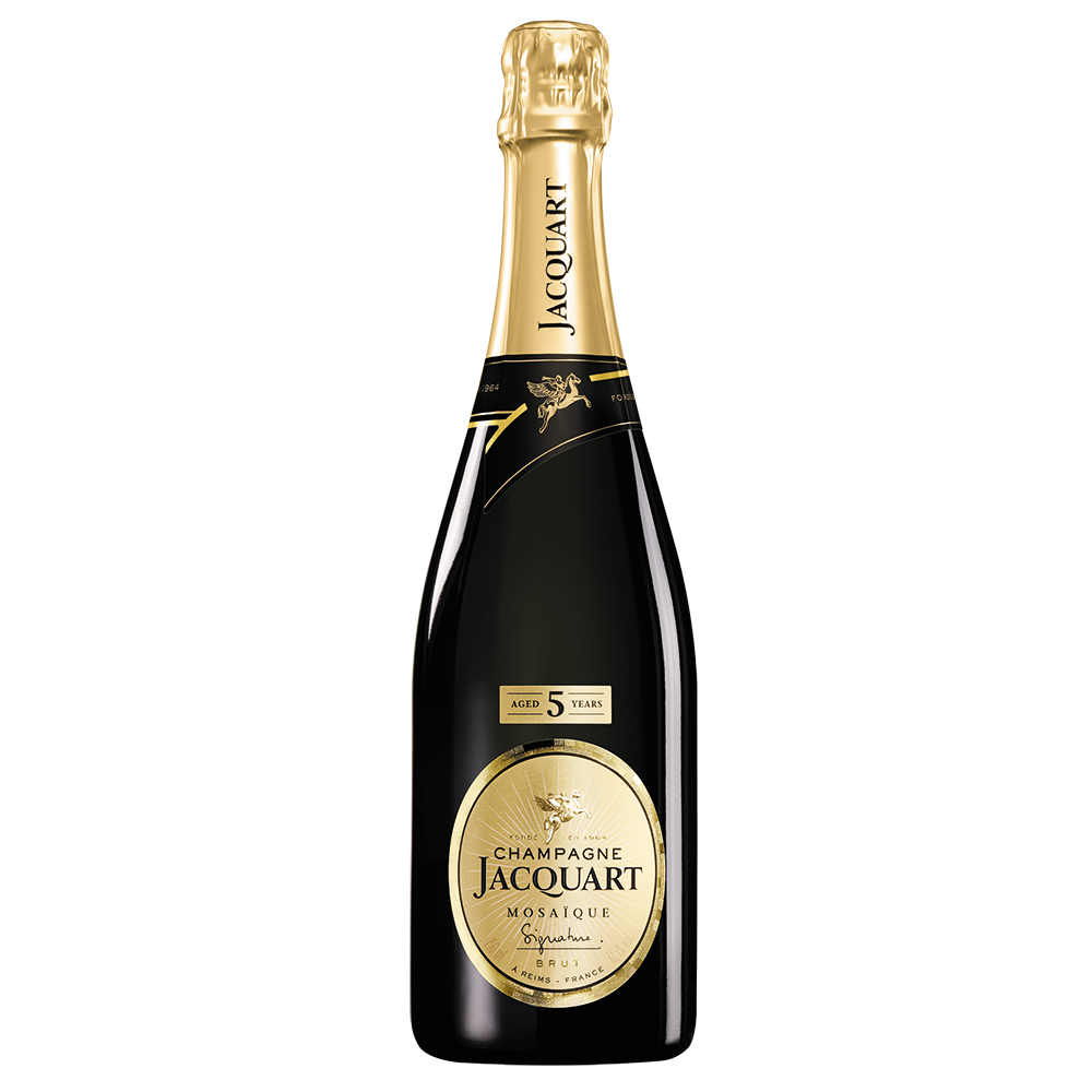 Champagne Jacquart Brut Mosaïque Signature 5 ans d'âge, 2** Guide Hachette, 90/100 Gilbert & Gaillard, Coups de cœur Vins+Vins