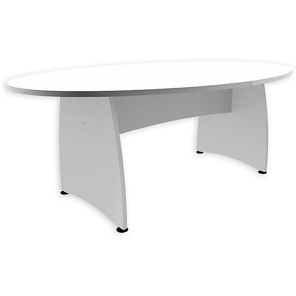 Table ovale 200x120 pieds panneaux blanc