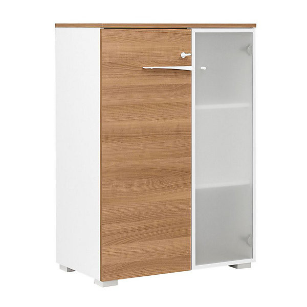 SUNNIVA Armoire L80xH114cm 1 porte vitrée