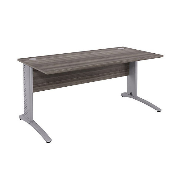 BIOSPACE Bur. droit 80x80 cm alu/cèdre