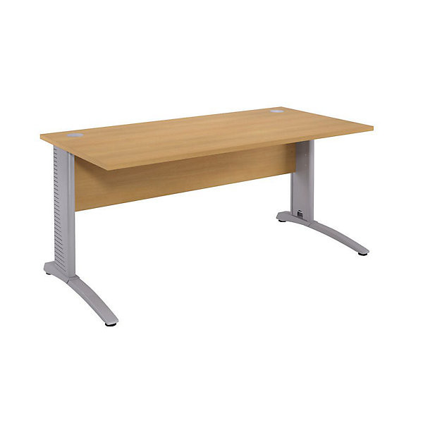 BIOSPACE Bur. droit 80x80 cm alu/hêtre