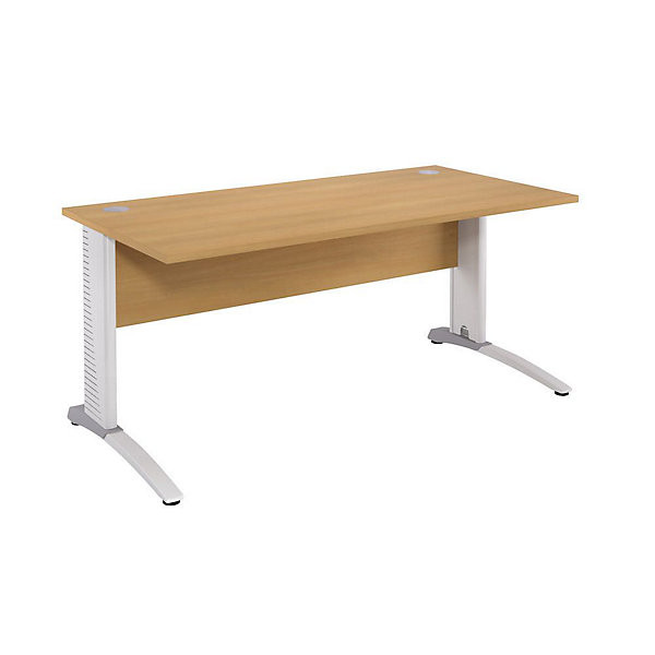BIOSPACE Bur. droit 80x80 cm blc/hêtre