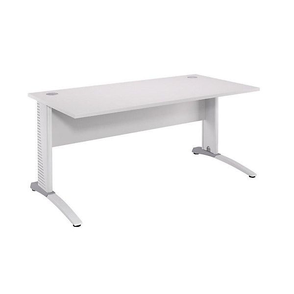 BIOSPACE Bur. droit 120x80 cm blc/blanc