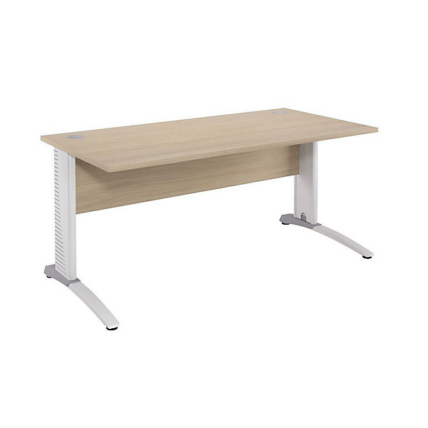 BIOSPACE Bur. droit 120x80 cm blc/chêne