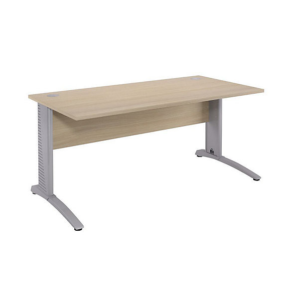 BIOSPACE Bur. droit 140x80 cm alu/chêne