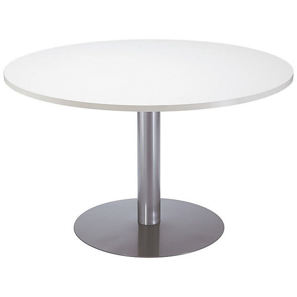 Table Ø120 cm pied tulipe alu/blanc