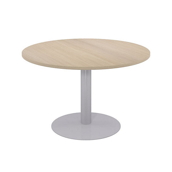 Table Ø120 cm pied tulipe alu/chêne