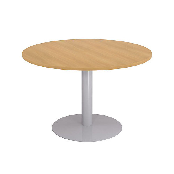 Table Ø120 cm pied tulipe alu/hêtre