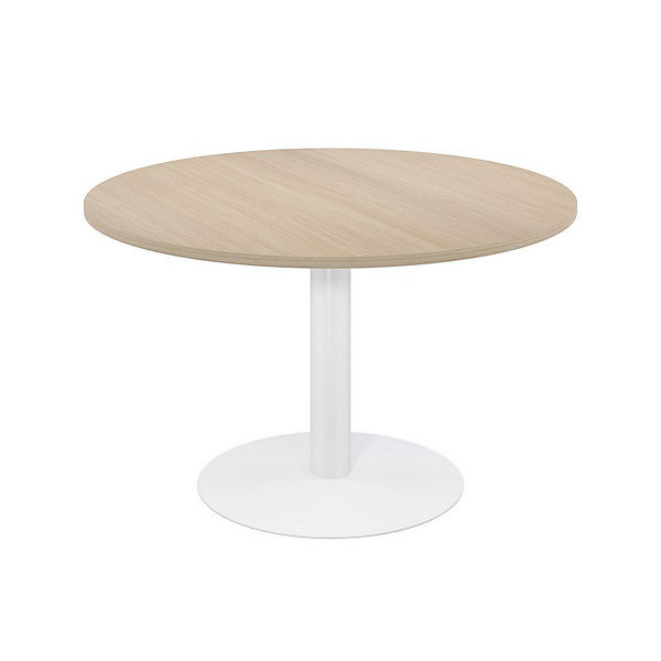 Table Ø120 cm pied tulipe blanc/chêne