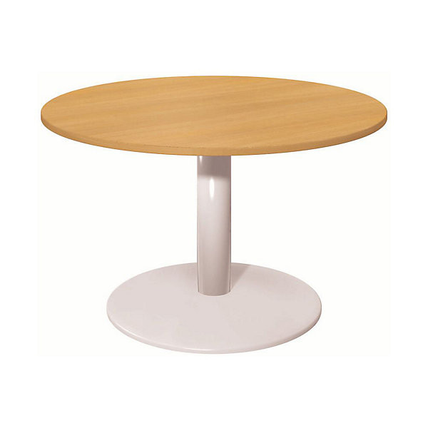 Table Ø120 cm pied tulipe blanc/hêtre