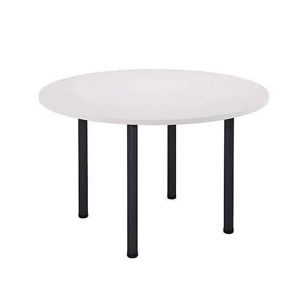 Table Ø120 cm pieds tube anthracite/blanc