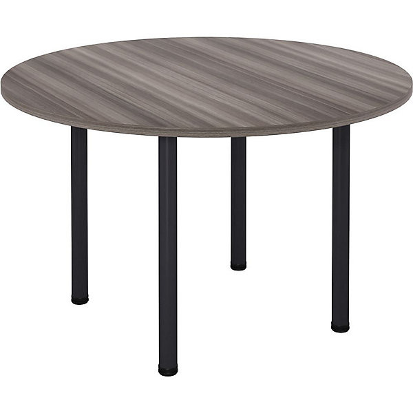 Table Ø120 cm pieds tube anthracite/cèdre