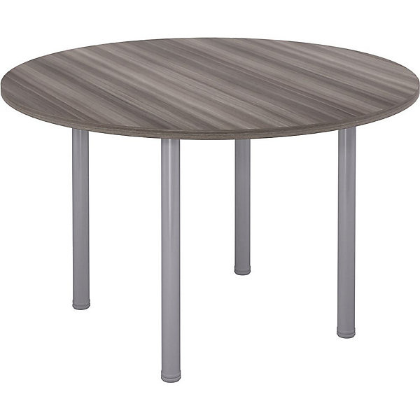 Table Ø120 cm pieds tube alu/cèdre