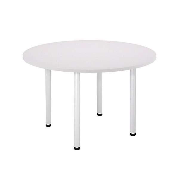 Table Ø120 cm pieds tube blanc/blanc