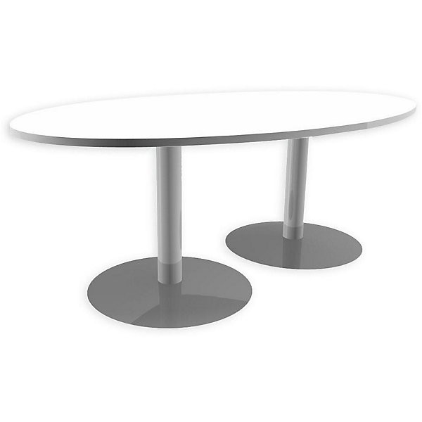 Table ovale 200x120 pds tulipe alu/blanc