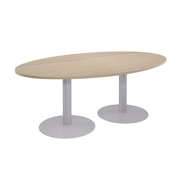 Table ovale 200x120 pds tulipe alu/chêne