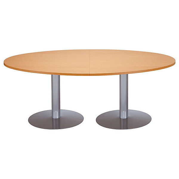 Table ovale 200x120 pds tulipe alu/hêtre