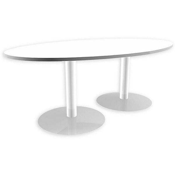 Table ovale 200x120 pds tulipe blanc/blanc