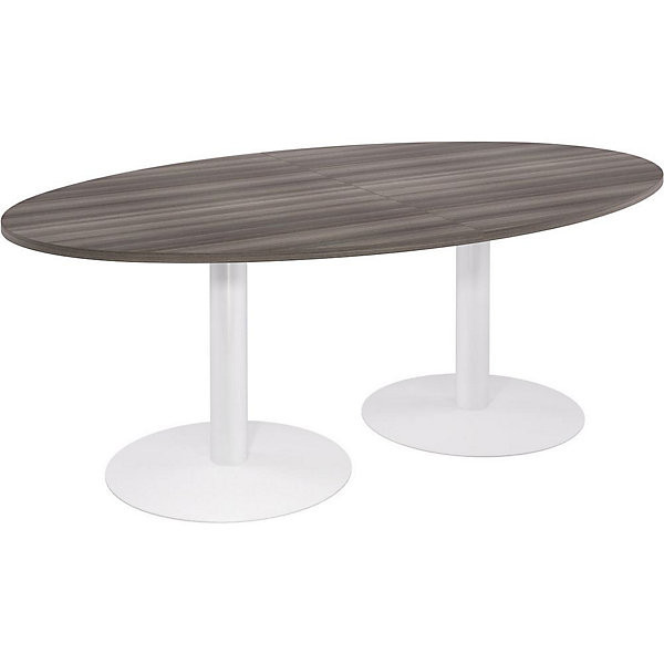 Table ovale 200x120 pds tulipe blanc/cèdre