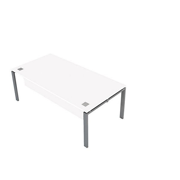 E-LINK Bureau 200x100cm alu/blanc