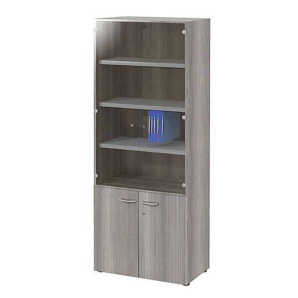 Armoire vitrine H201 x L80 cm cèdre