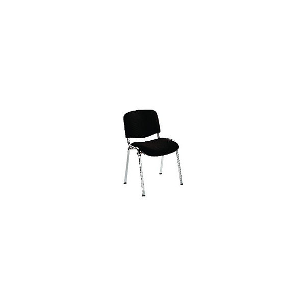 REUNION Lot 4 chaises pieds chromé/noir
