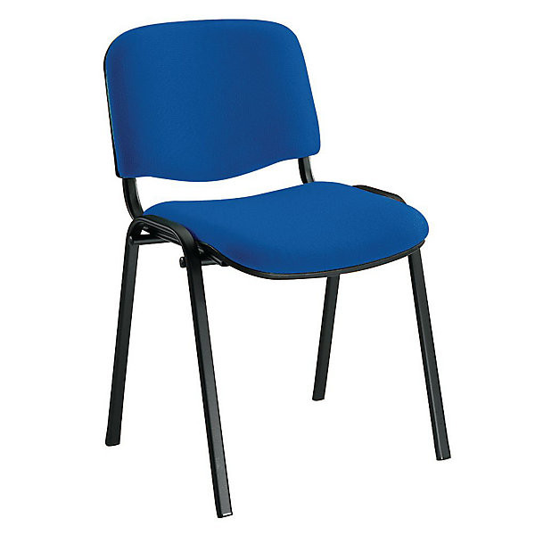 REUNION Lot 4 chaises pieds noir/bleu