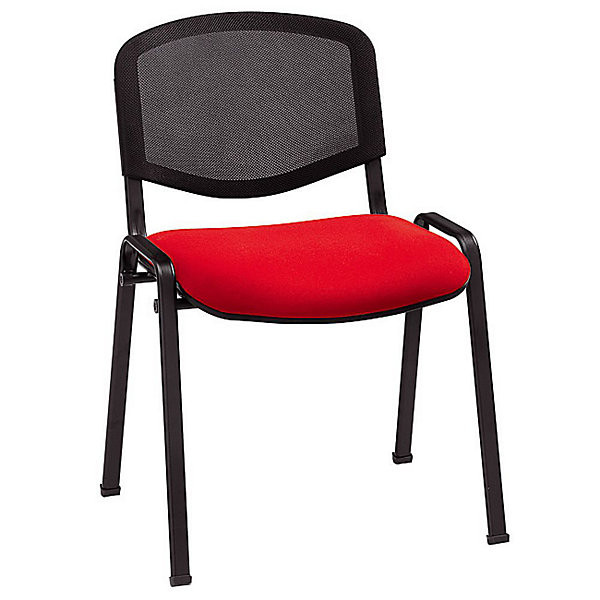 FIRST MAILLE NOIRE Lot 4 chaises rouge