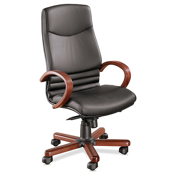 Fauteuil cuir Perfecto 72 cm bois/noir