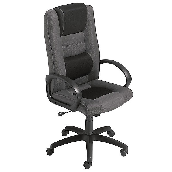 Fauteuil Capital 74 cm tissu gris/noir