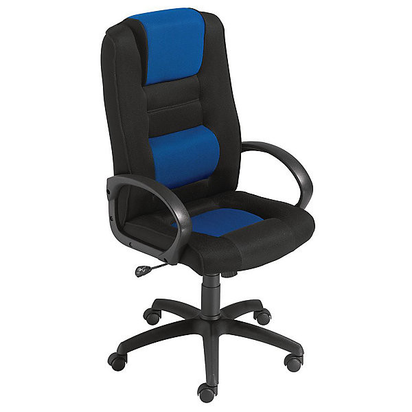 Fauteuil Capital 74 cm tissu noir/bleu