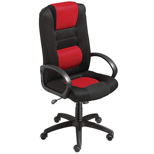 Fauteuil Capital 74 cm tissu noir/rouge