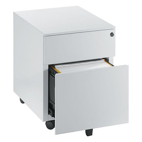 Caisson mobile métal 2 tiroirs aluminium