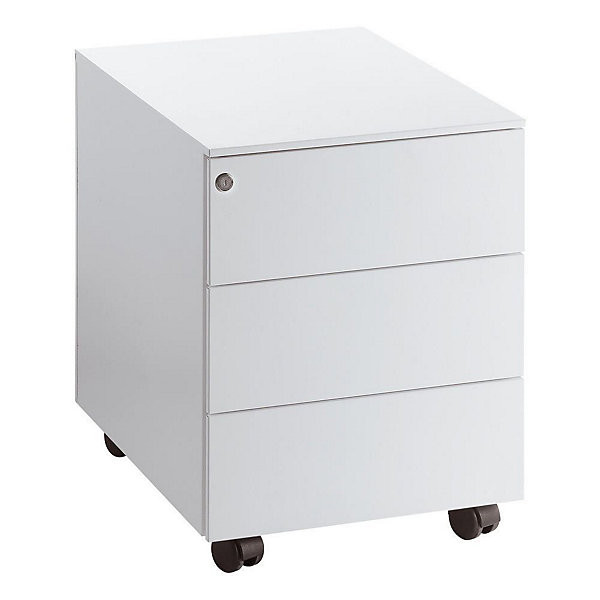 Caisson mobile métal 3 tiroirs blanc