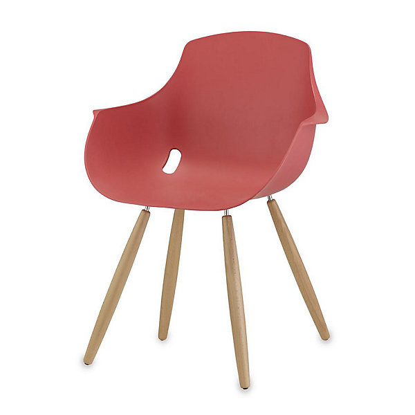VILMA Chaise pieds métal "bois"/blanc