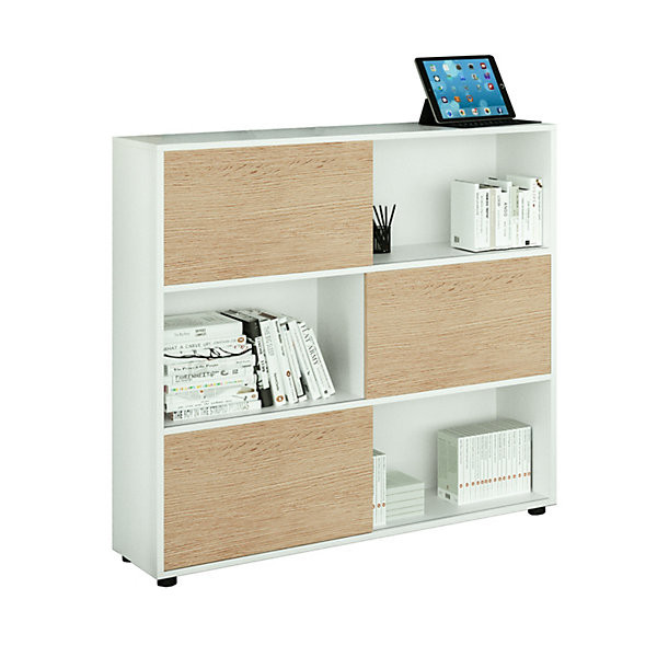 SVENJA Bibliothèque H116xL120 blanc/chêne