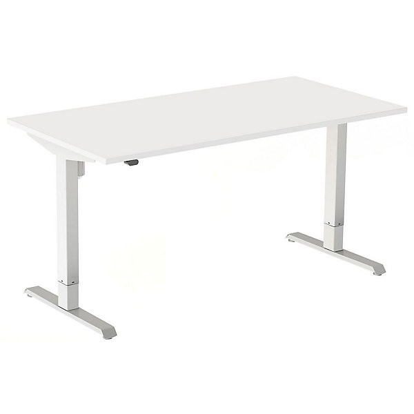 ACTUAL Bur. réglable 160x80cm blanc/blanc