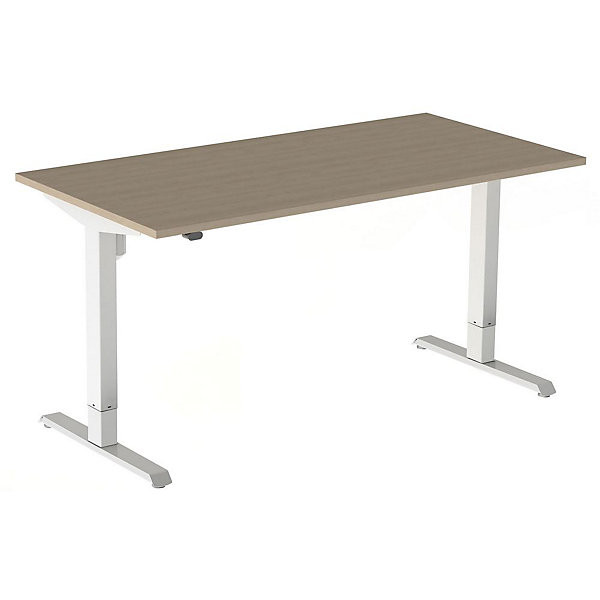 ACTUAL Bur. réglable 180x80cm blanc/chêne
