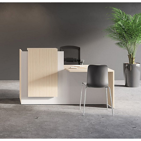 Comptoir L200 PMR gauche blanc/chêne