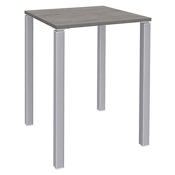 LOUNGE Table haute 80x80cm alu/chêne