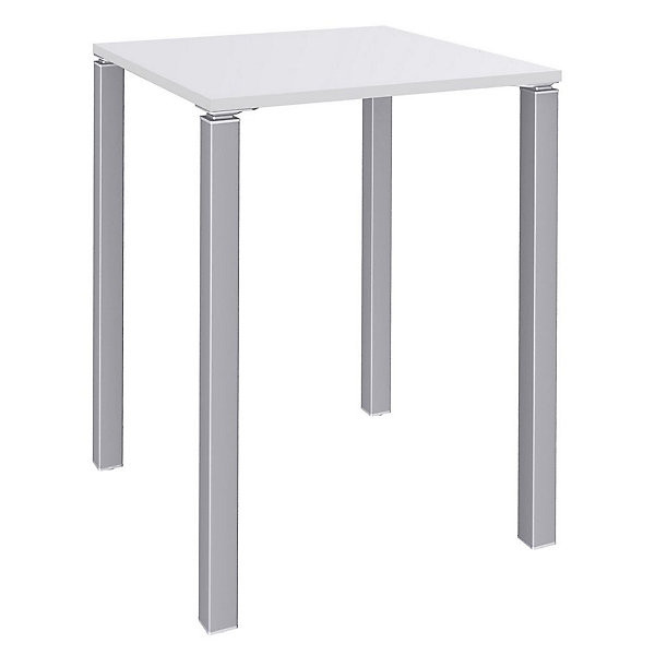 LOUNGE Table haute 80x80cm alu/blanc