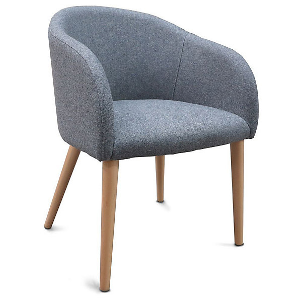 ADRIA Fauteuil pieds bois/gris