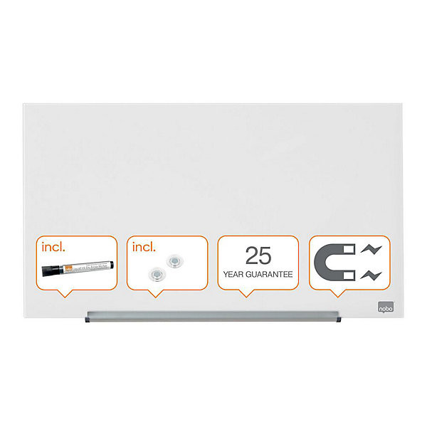 NOBO Tableau verre Diamond 70x40cm blanc