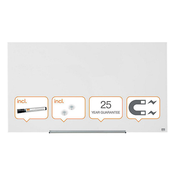 NOBO Tableau verre Diamond 120x70cm blanc