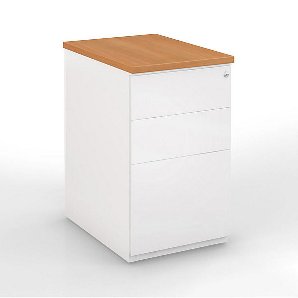 Caisson métal H72 x P60 cm blanc/hêtre