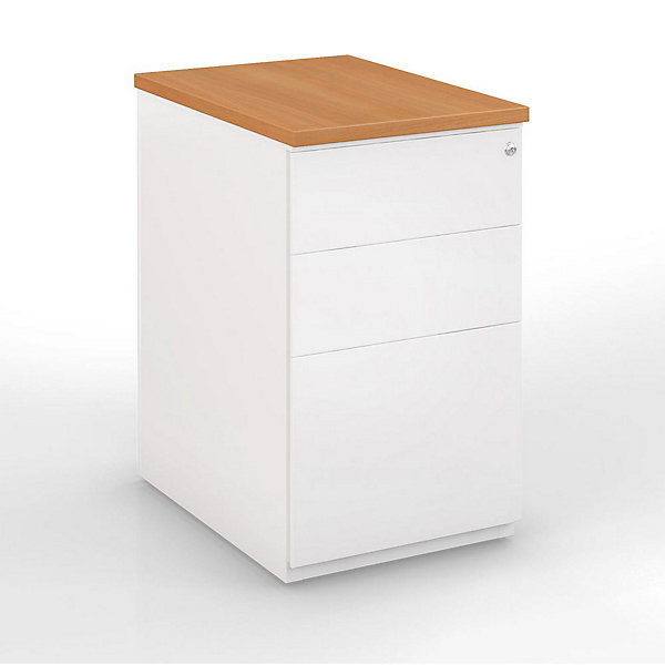 Caisson métal H72 x P80 cm blanc/hêtre