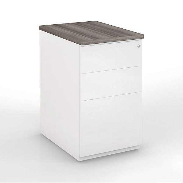 Caisson métal H72 x P60 cm blanc/cèdre