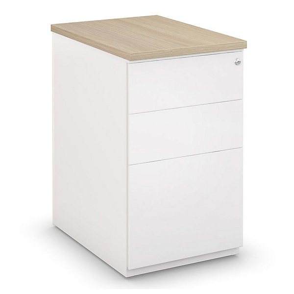 Caisson métal H72 x P60 cm blanc/chêne