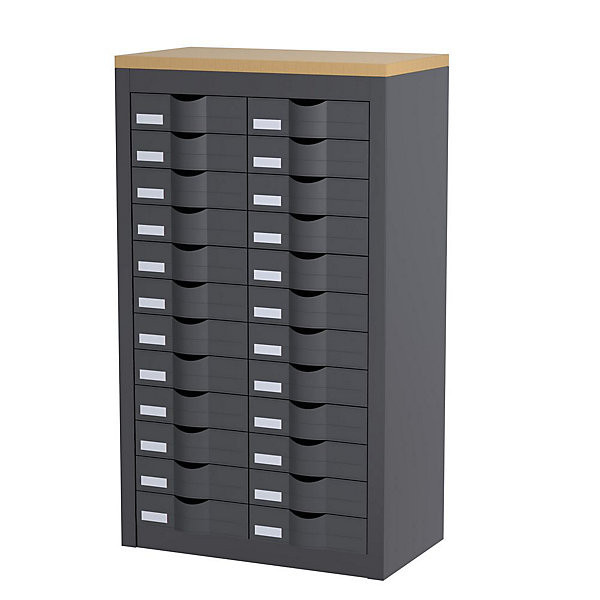 Comptoir Cycladis 24 tiroirs anthracite