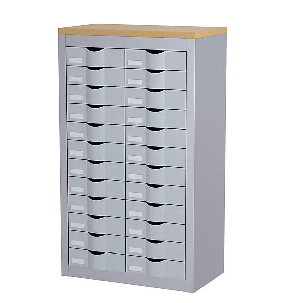 Comptoir Cycladis 24 tiroirs aluminium